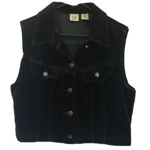 Vintage 90s Gap Black Corduroy Vest